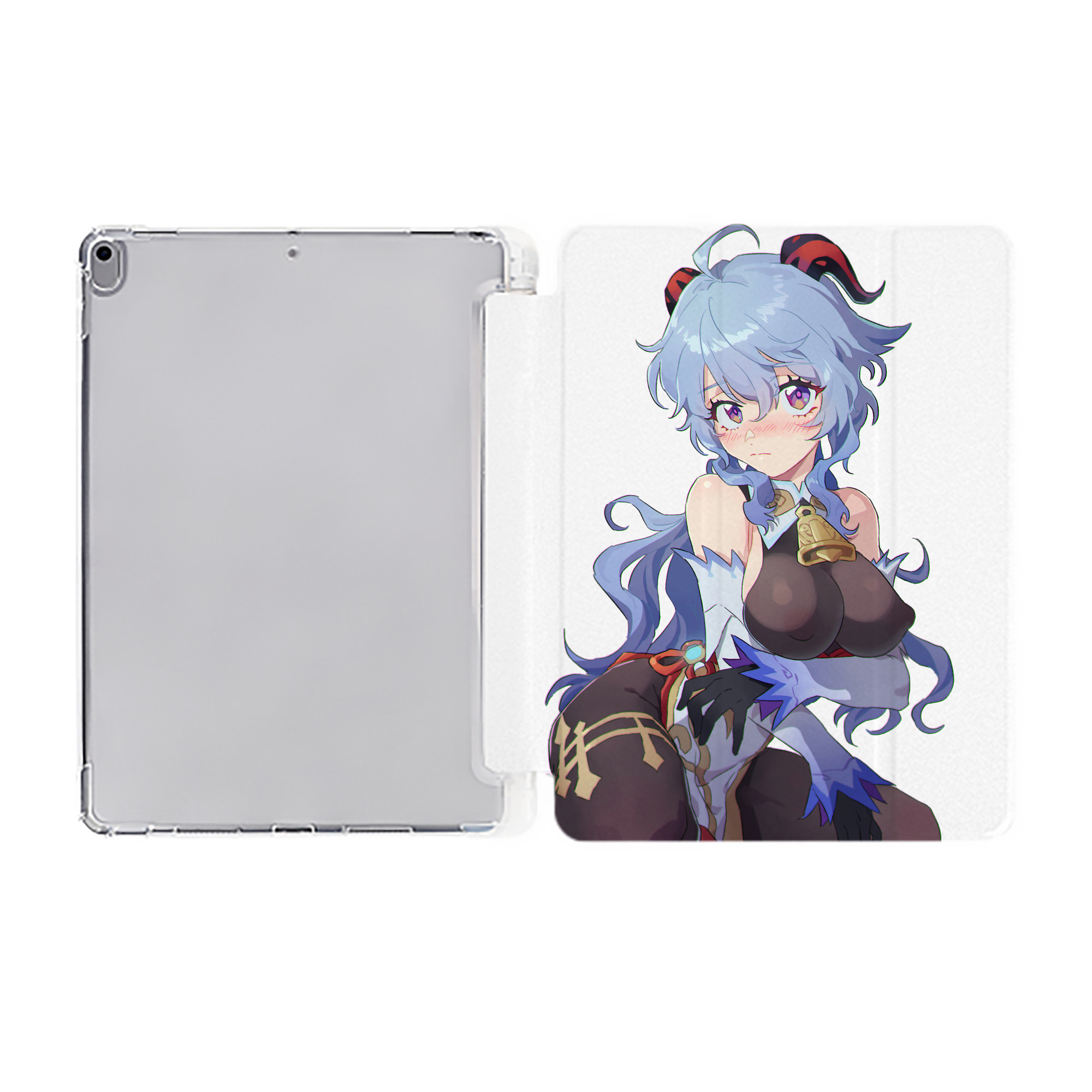げんし神 甘雨 かんう genshin Ganyu IPad ケース ペン収納付き 三つ折りスタンド PUレザー×シリコン 対応機種9.5/10.5/10.9インチ